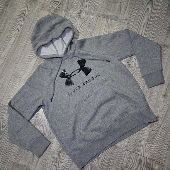 Under Armour Gray Rival Fleece Big Logo Women's Hoodie Size Medium - Picture 1 of 4